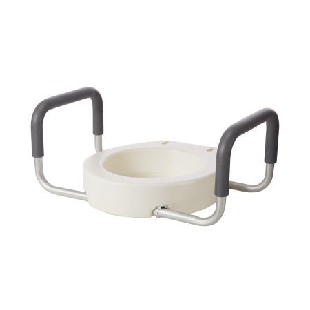 Raised Toilet Seat with Arms drive™ 3-1/2 Inch Height White 300 lbs. Weight Capacity