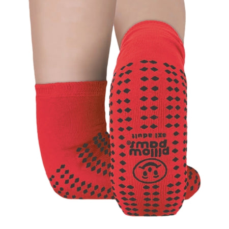 Slipper Socks Pillow Paws® Risk Alert® Terries™ 3X-Large Red Ankle High