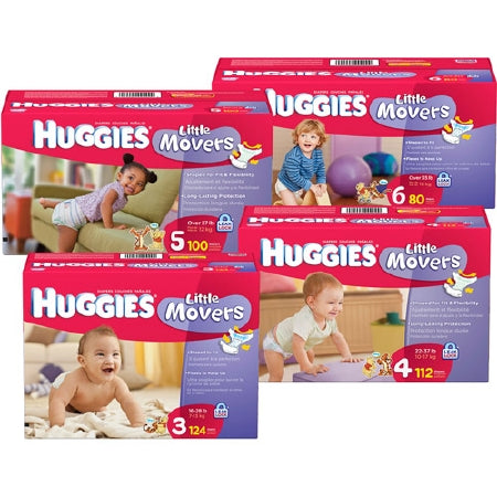 Unisex Baby Diaper Huggies® Little Movers Size 3 Disposable Heavy Absorbency