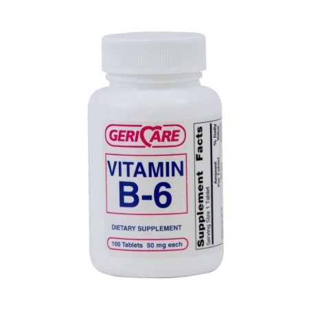 Vitamin Supplement Geri-Care® Vitamin B6 50 mg Strength Tablet 100 per Bottle