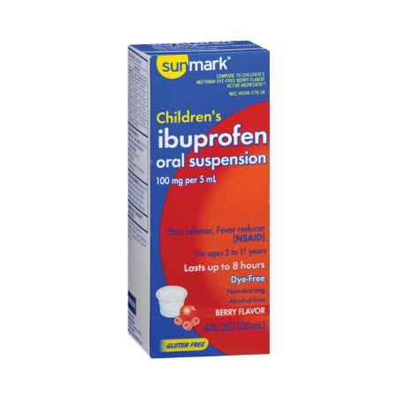 Children's Pain Relief sunmark® 100 mg / 5 mL Strength Ibuprofen Oral Suspension 4 oz.