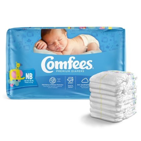 Unisex Baby Diaper Comfees® Newborn Disposable Moderate Absorbency