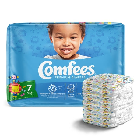 Unisex Baby Diaper Comfees® Size 7 Disposable Moderate Absorbency