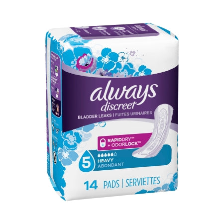 Incontinence Liner Always® Discreet Maxi Moderate Absorbency DualLock™ Core Regular Adult Female Disposable