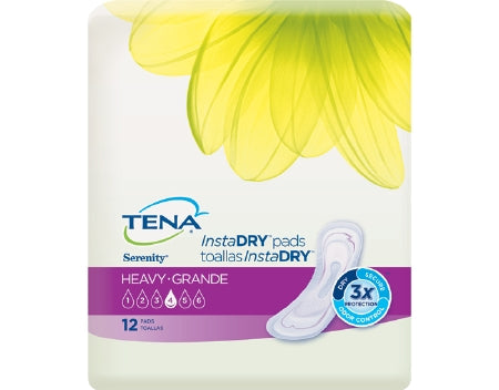 Bladder Control Pad TENA® Serenity® InstaDRY™Heavy Heavy Absorbency Insta Dry™ Core One Size Fits Most Adult Unisex Disposable