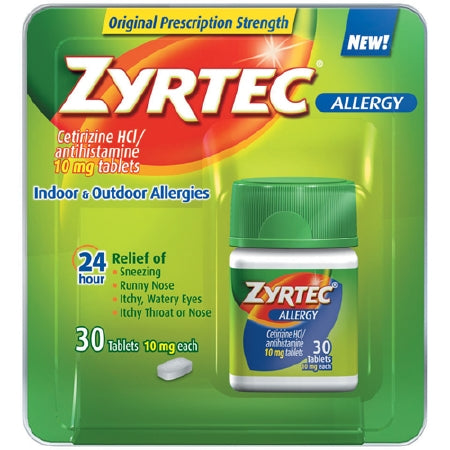 Allergy Relief Zyrtec® 10 mg Strength Tablet 30 per Bottle
