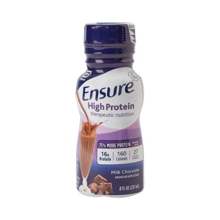 Oral Protein Supplement Ensure® High Protein Therapeutic Nutrition Shake Chocolate Flavor Ready to Use 8 oz. Bottle