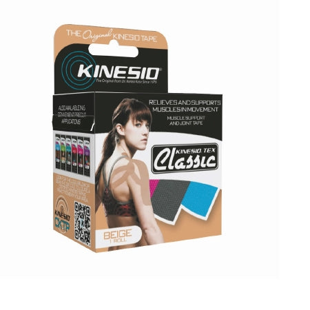 Kinesiology Tape Kinesio® Tex Classic Water Resistant Cotton 2 Inch X 4-2/5 Yard Beige NonSterile